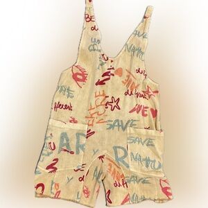 Graphic Print Women's Overalls